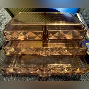 Translucent purple 4 drawer makeup organizer